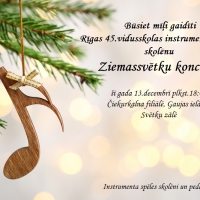 Instrumenta spēles audzēkņu Ziemassvētku koncerts Ielūgums Instrumenta Spēles Koncertam